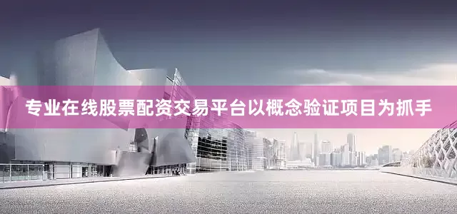 专业在线股票配资交易平台以概念验证项目为抓手