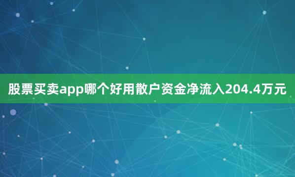 股票买卖app哪个好用散户资金净流入204.4万元